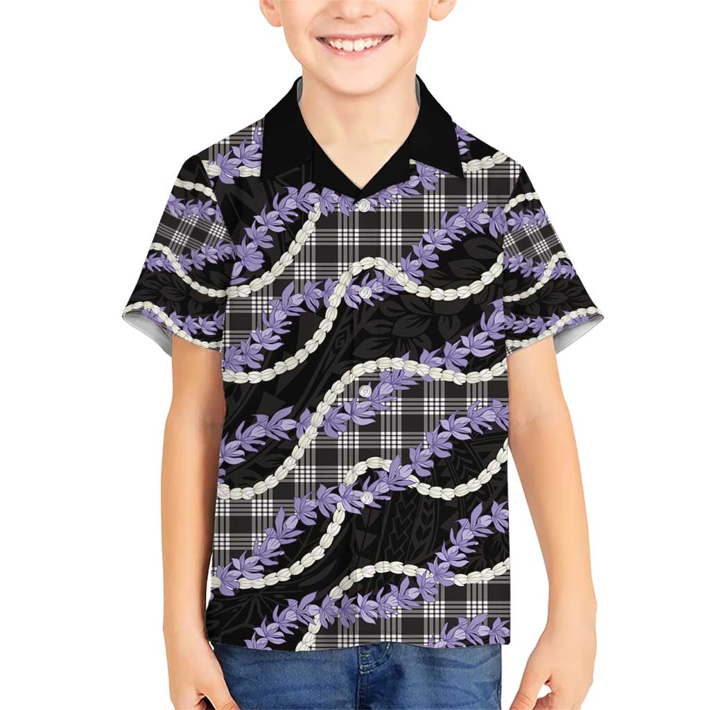 Black Hawaii Palaka Honohono Pikake Hawaiian Shirt Hawaiian Orchid Lei Polynesian Pattern - Polynesian Pride