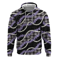 Black Hawaii Palaka Honohono Pikake Hoodie Hawaiian Orchid Lei Polynesian Pattern - Polynesian Pride