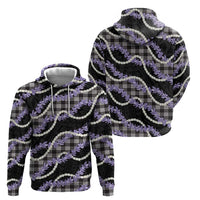 Black Hawaii Palaka Honohono Pikake Hoodie Hawaiian Orchid Lei Polynesian Pattern - Polynesian Pride