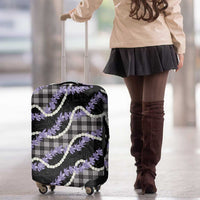 Black Hawaii Palaka Honohono Pikake Luggage Cover Hawaiian Orchid Lei Polynesian Pattern - Polynesian Pride