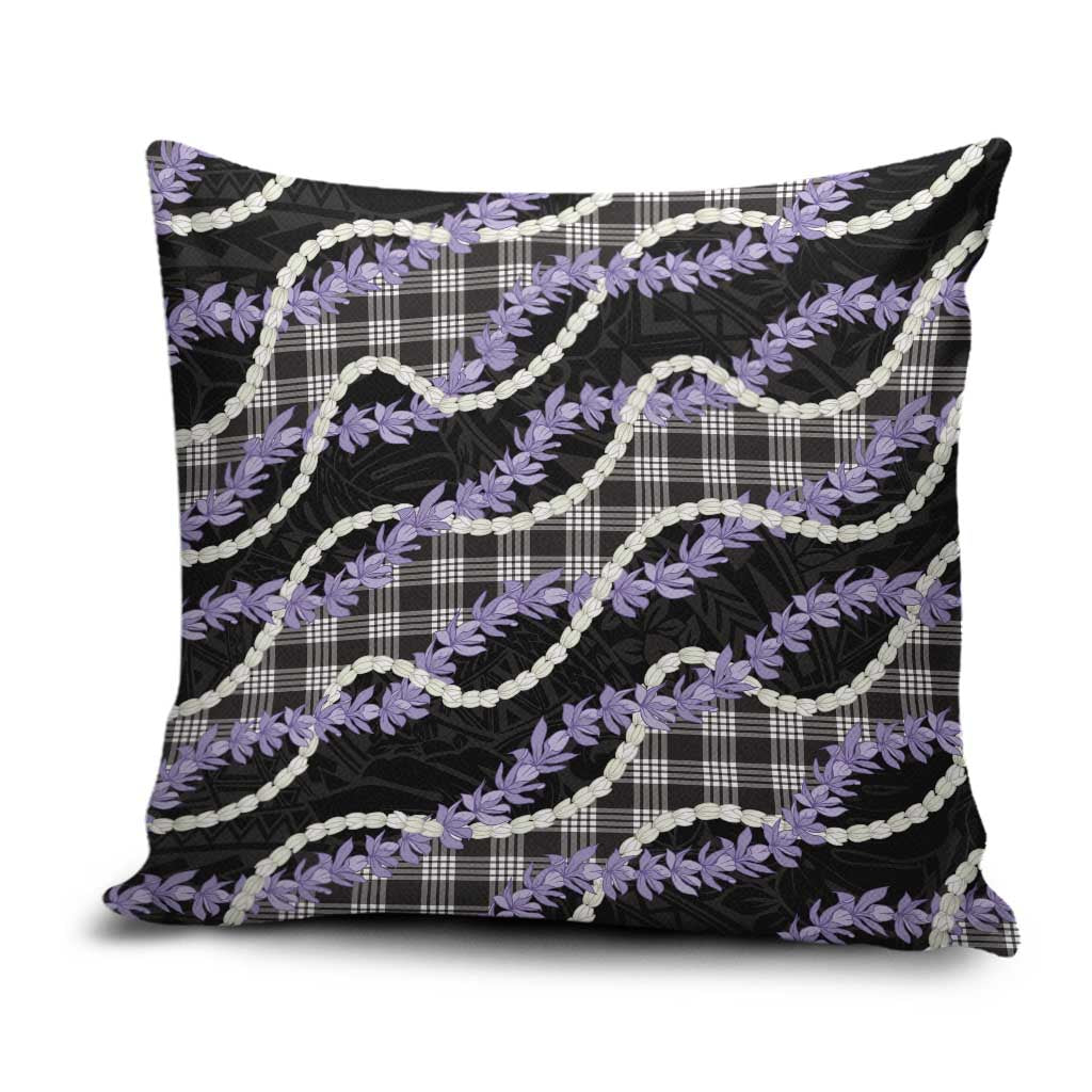 Black Hawaii Palaka Honohono Pikake Pillow Cover Hawaiian Orchid Lei Polynesian Pattern - Polynesian Pride