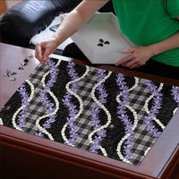 Black Hawaii Palaka Honohono Pikake Puzzle Hawaiian Orchid Lei Polynesian Pattern - Polynesian Pride