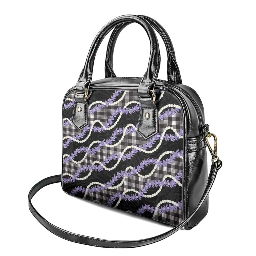 Black Hawaii Palaka Honohono Pikake Shoulder Handbag Hawaiian Orchid Lei Polynesian Pattern - Polynesian Pride
