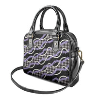 Black Hawaii Palaka Honohono Pikake Shoulder Handbag Hawaiian Orchid Lei Polynesian Pattern - Polynesian Pride