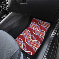 Red Hawaii Palaka Honohono Pikake Car Mats Hawaiian Orchid Lei Polynesian Pattern - Polynesian Pride