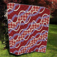 Red Hawaii Palaka Honohono Pikake Quilt Hawaiian Orchid Lei Polynesian Pattern - Polynesian Pride