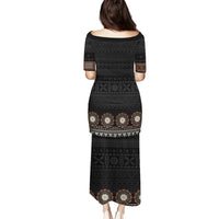 Bula Fiji Dashiki Vintage Fijian Masi Tapa Pattern Puletasi LT14 - Polynesian Pride