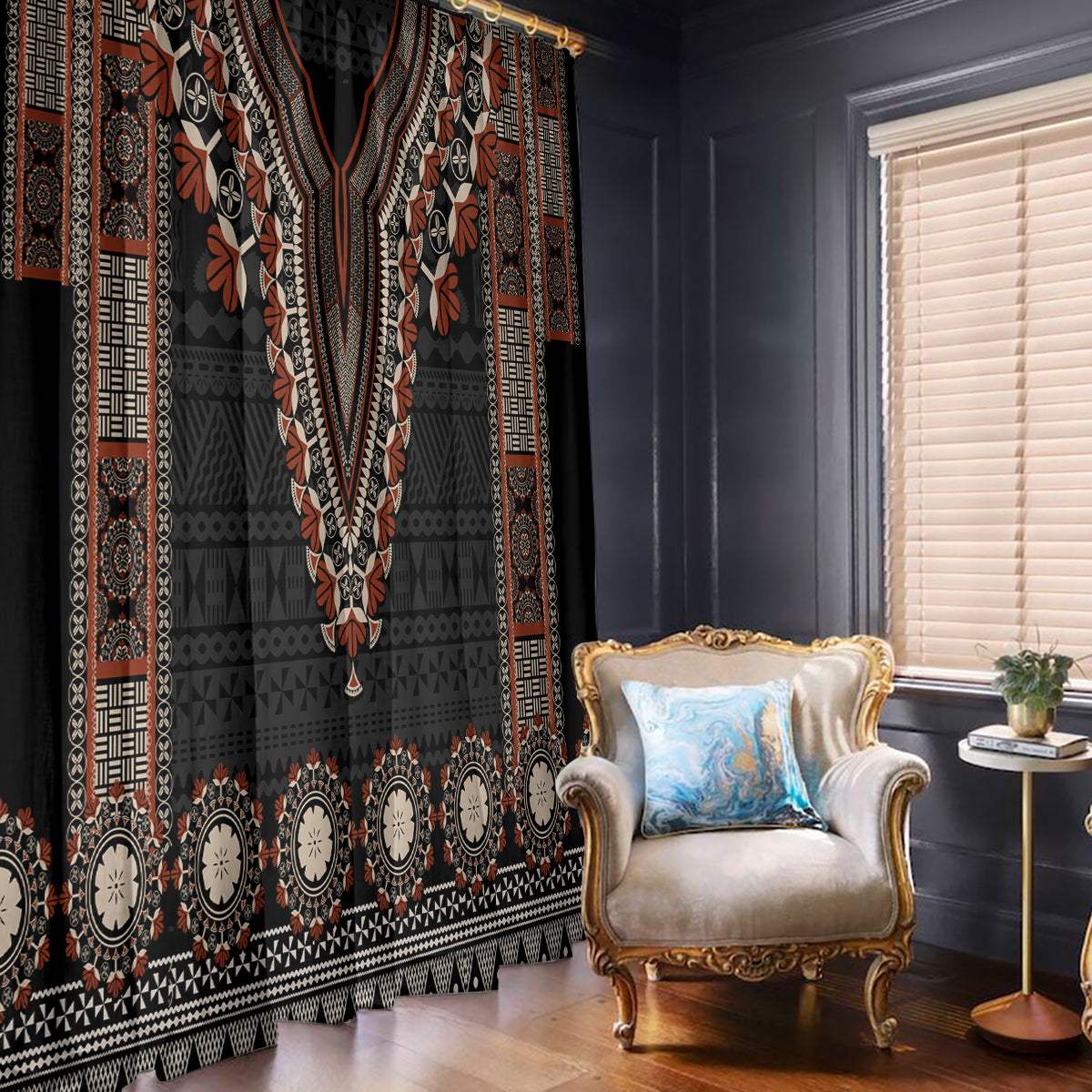 Bula Fiji Dashiki Vintage Fijian Masi Tapa Pattern Window Curtain LT14 - Polynesian Pride