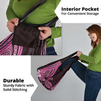 Pink Polynesia Easter Day Grocery Bag Eggs With Bunny Polynesian Pattern