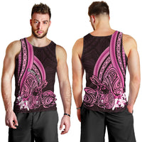 Pink Polynesia Easter Day Men Tank Top Eggs With Bunny Polynesian Pattern