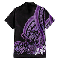 Purple Polynesia Easter Day Family Matching Short Sleeve Bodycon Dress and Hawaiian Shirt Eggs With Bunny Polynesian Pattern