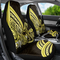 Yellow Polynesia Easter Day Car Seat Cover Eggs With Bunny Polynesian Pattern