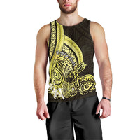 Yellow Polynesia Easter Day Men Tank Top Eggs With Bunny Polynesian Pattern