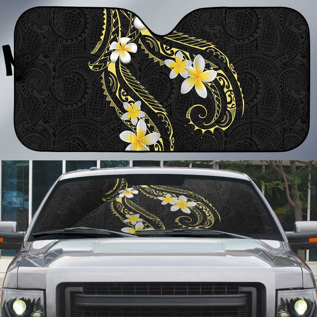 Polynesia Tattoo With Plumeria Auto Sun Shade Elegant Vibes