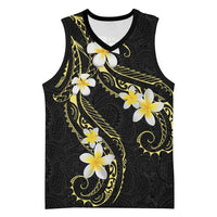 Polynesia Tattoo With Plumeria Basketball Jersey Elegant Vibes LT14 Unisex Black - Polynesian Pride