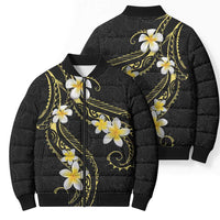 Polynesia Tattoo With Plumeria Bomber Puffer Jacket Elegant Vibes