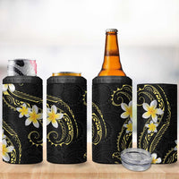 Polynesia Tattoo With Plumeria 4 in 1 Can Cooler Tumbler Elegant Vibes