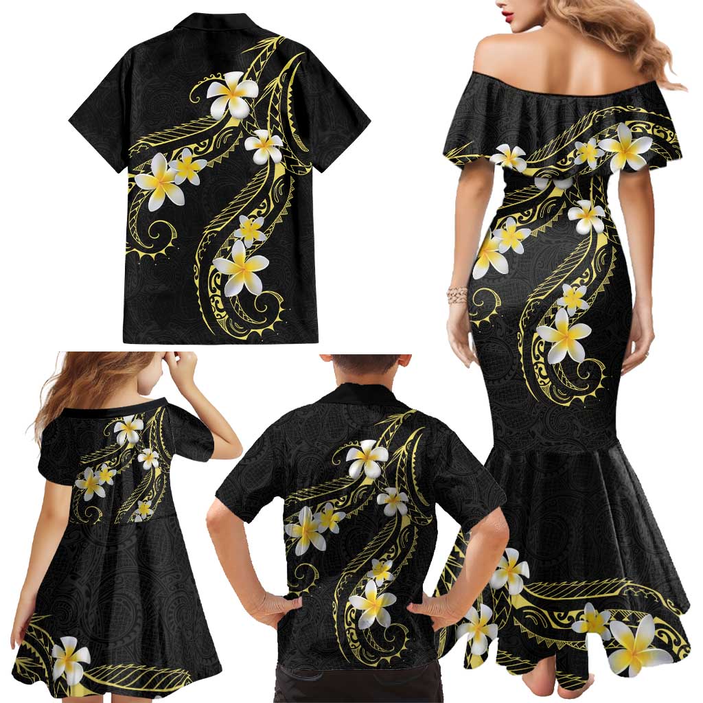 Polynesia Tattoo With Plumeria Family Matching Mermaid Dress and Hawaiian Shirt Elegant Vibes LT14 - Polynesian Pride