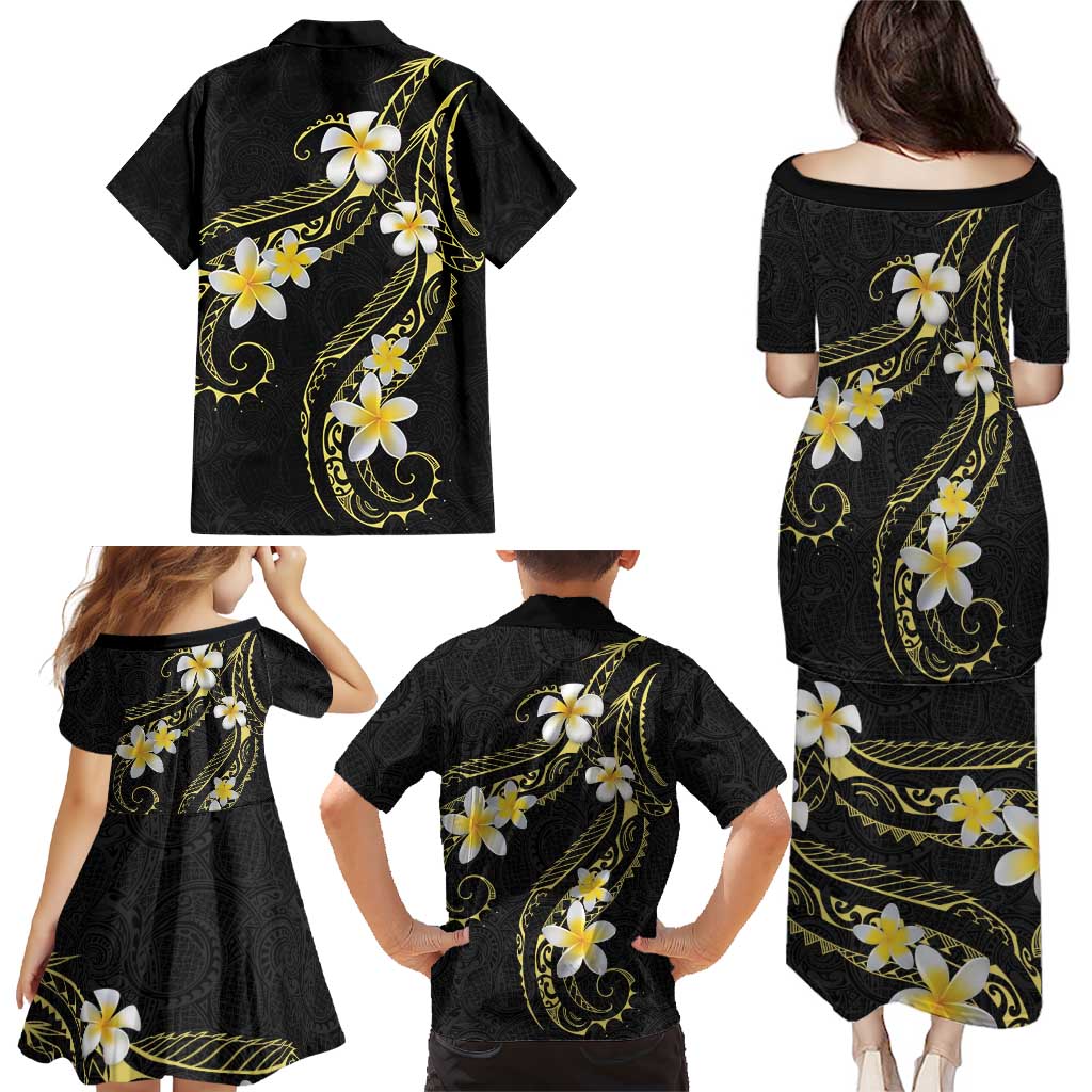 Polynesia Tattoo With Plumeria Family Matching Puletasi and Hawaiian Shirt Elegant Vibes