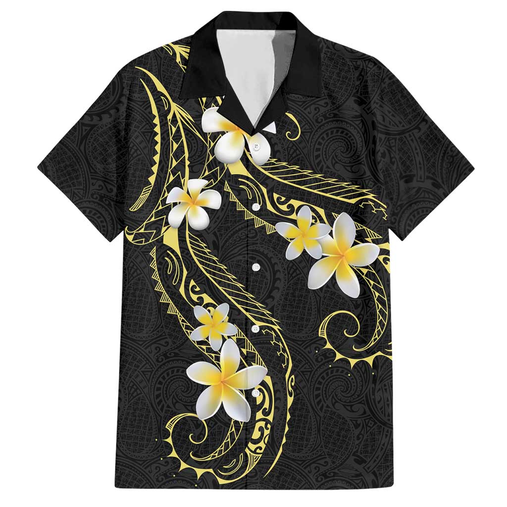 Polynesia Tattoo With Plumeria Hawaiian Shirt Elegant Vibes LT14 Black - Polynesian Pride