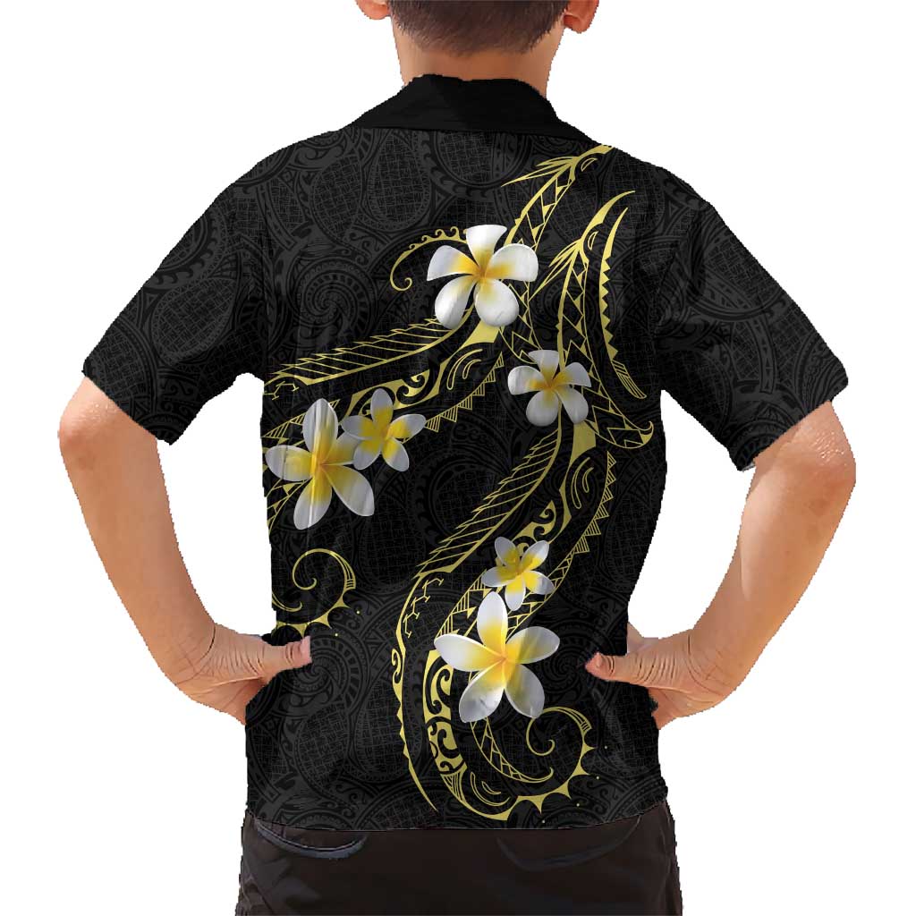 Polynesia Tattoo With Plumeria Kid Hawaiian Shirt Elegant Vibes LT14 - Polynesian Pride