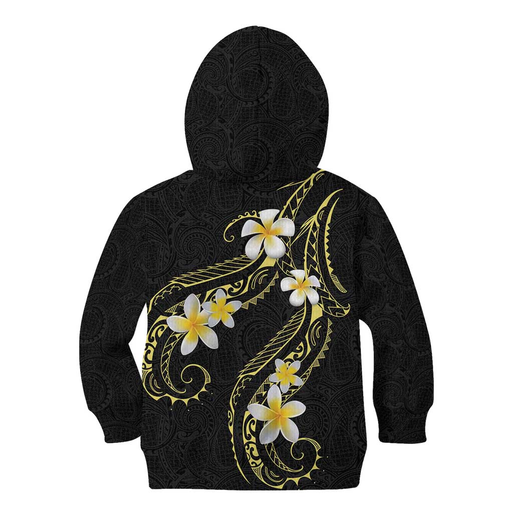 Polynesia Tattoo With Plumeria Kid Hoodie Elegant Vibes LT14 - Polynesian Pride