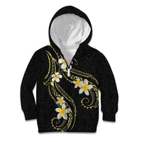 Polynesia Tattoo With Plumeria Kid Hoodie Elegant Vibes LT14 Zip Hoodie Black - Polynesian Pride