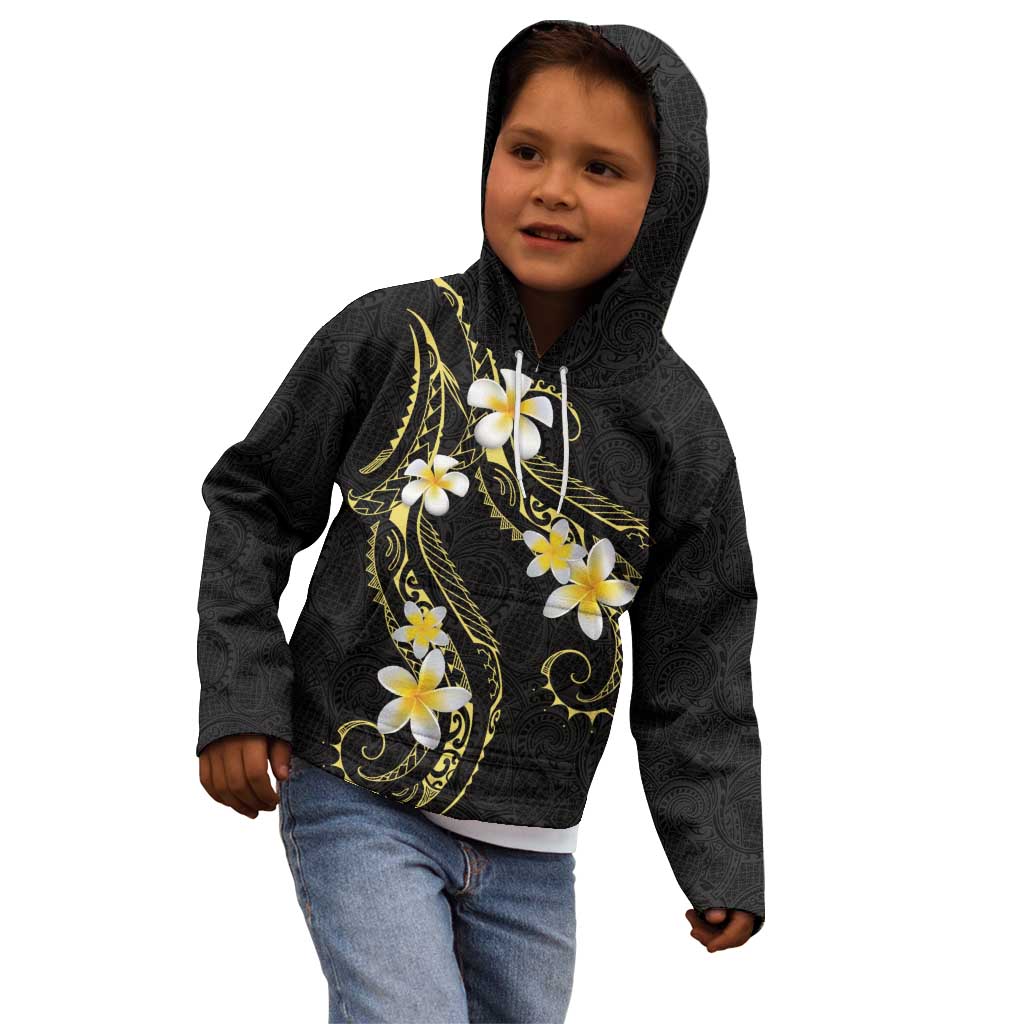 Polynesia Tattoo With Plumeria Kid Hoodie Elegant Vibes LT14 - Polynesian Pride