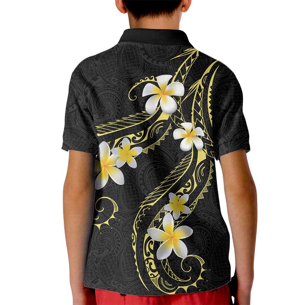 Polynesia Tattoo With Plumeria Kid Polo Shirt Elegant Vibes LT14 - Polynesian Pride