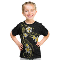 Polynesia Tattoo With Plumeria Kid T Shirt Elegant Vibes LT14 Black - Polynesian Pride