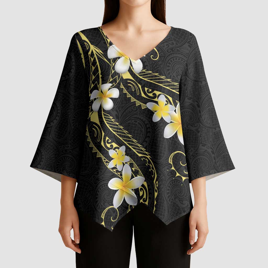 Polynesia Tattoo With Plumeria Kimono Sleeve Blouse Elegant Vibes LT14 - Polynesian Pride