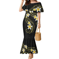 Polynesia Tattoo With Plumeria Mermaid Dress Elegant Vibes LT14 Women Black - Polynesian Pride