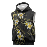 Polynesia Tattoo With Plumeria Sleeveless Zip Hoodie Elegant Vibes LT14 Black - Polynesian Pride