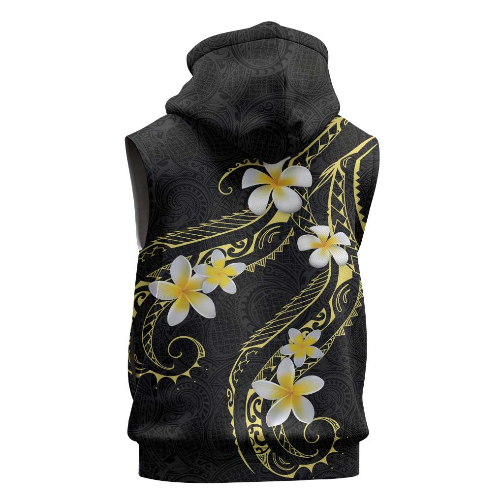 Polynesia Tattoo With Plumeria Sleeveless Zip Hoodie Elegant Vibes LT14 - Polynesian Pride