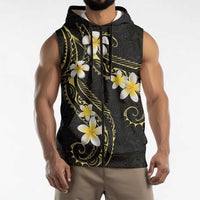 Polynesia Tattoo With Plumeria Sleeveless Zip Hoodie Elegant Vibes LT14 - Polynesian Pride