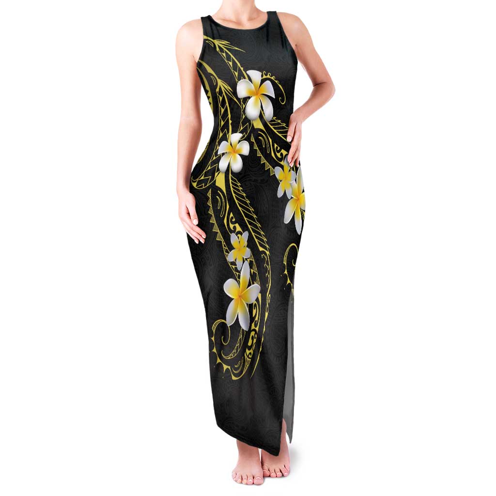Polynesia Tattoo With Plumeria Tank Maxi Dress Elegant Vibes