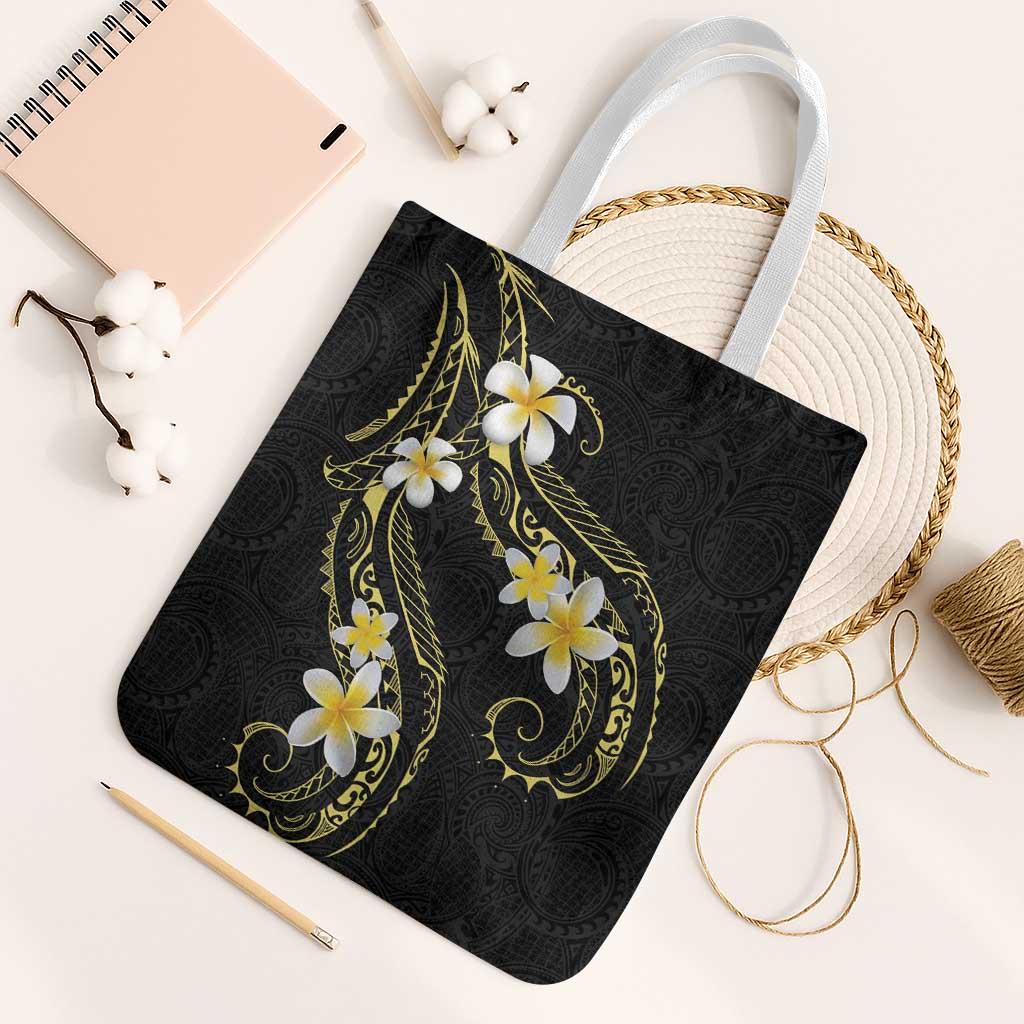 Polynesia Tattoo With Plumeria Tote Bag Elegant Vibes