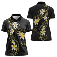 Polynesia Tattoo With Plumeria Women Polo Shirt Elegant Vibes LT14 - Polynesian Pride