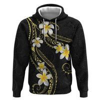 Polynesia Tattoo With Plumeria Zip Hoodie Elegant Vibes