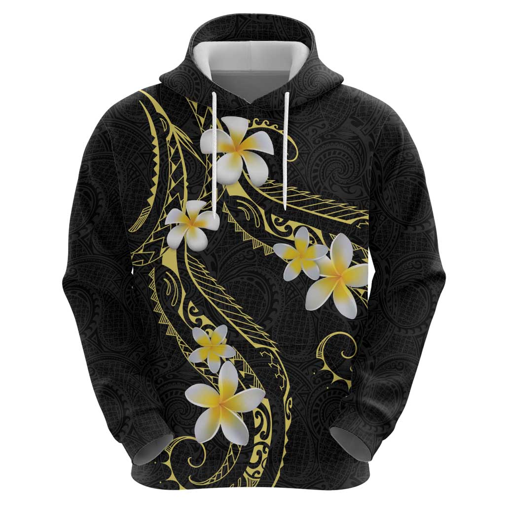 Polynesia Tattoo With Plumeria Zip Hoodie Elegant Vibes