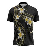 Polynesia Tattoo With Plumeria Zipper Polo Shirt Elegant Vibes