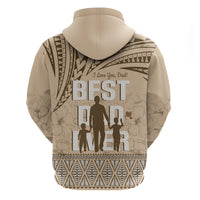Tonga Father's Day Hoodie Best Dad Ever Tongan Ngatu Pattern - Beige
