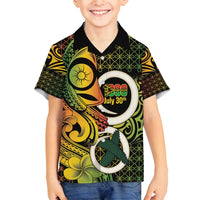 Vanuatu 1980 Family Matching Long Sleeve Bodycon Dress and Hawaiian Shirt Ni-Van Tamtam Sand Drawing Pattern