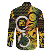 Vanuatu 1980 Family Matching Off The Shoulder Long Sleeve Dress and Hawaiian Shirt Ni-Van Tamtam Sand Drawing Pattern