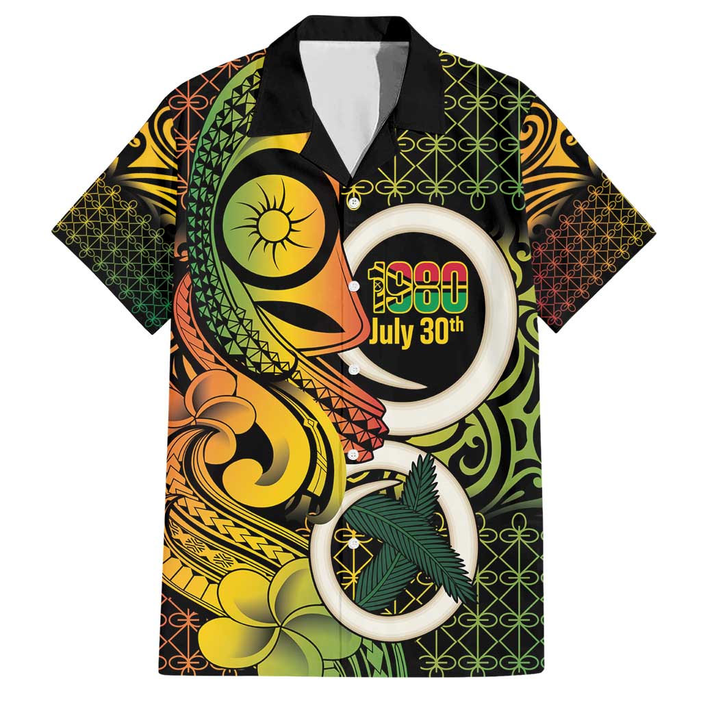 Vanuatu 1980 Family Matching Short Sleeve Bodycon Dress and Hawaiian Shirt Ni-Van Tamtam Sand Drawing Pattern