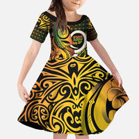 Vanuatu 1980 Family Matching Summer Maxi Dress and Hawaiian Shirt Ni-Van Tamtam Sand Drawing Pattern