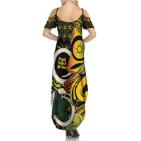 Vanuatu 1980 Family Matching Summer Maxi Dress and Hawaiian Shirt Ni-Van Tamtam Sand Drawing Pattern