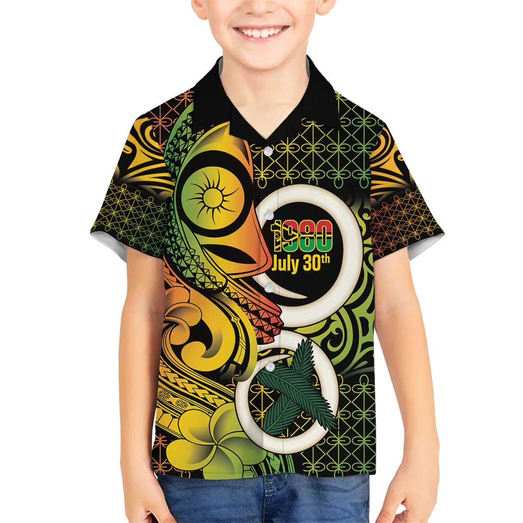 Vanuatu 1980 Family Matching Summer Maxi Dress and Hawaiian Shirt Ni-Van Tamtam Sand Drawing Pattern