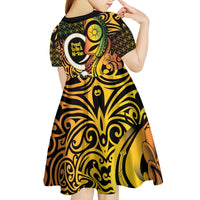 Vanuatu 1980 Kid Short Sleeve Dress Ni-Van Tamtam Sand Drawing Pattern LT14 - Polynesian Pride