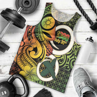 Vanuatu 1980 Men Tank Top Ni-Van Tamtam Sand Drawing Pattern